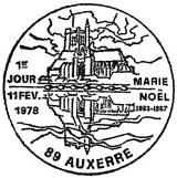 Oblitération 1er jour à Auxerre le 21 février 1978