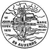 Oblitération 1er jour à Auxerre le 21 février 1978