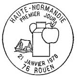 Oblitération 1er jour à Rouen le 21 janvier 1978