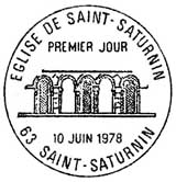 Oblitération 1er jour à Saint-Saturnin le 10 juin 1978