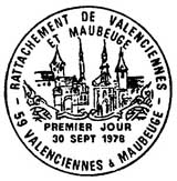 Oblitération 1er jour à Valenciennes et Maubeuge et  le 30 septembre 1978