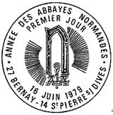 Oblitération 1er jour à Saint-Pierre-sur-Dives et Bernay le 16 juin 1979