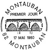 Oblitération 1er jour à Montauban le 17 mai 1980