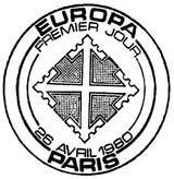 Oblitération 1er jour à Paris et Strasbourg le 26 avril 1980