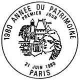 Oblitération 1er jour à Paris le 21 juin 1980