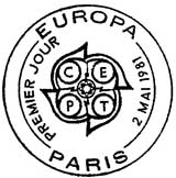 Oblitération 1er jour à Paris et Strasbourg le 2 mai 1981