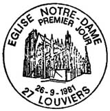 Oblitération 1er jour à Louviers le 26 septembre 1981