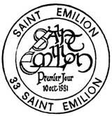 Oblitération 1er jour à Saint-Emilion le 10 octobre 1981