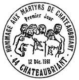 Oblitération 1er jour à Châteaubriant le 12 décembre 1981
