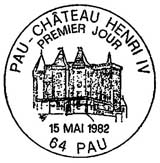 Oblitération 1er jour à Pau le 15 mai 1982