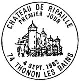 Oblitération 1er jour à Thonon-les-Bains le 4 septembre 1982