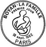 Oblitération 1er jour à Paris le 18 septembre 1982