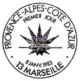 Oblitération 1er jour à Marseille le 8 janvier 1983