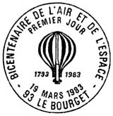 Oblitération 1er jour à Le Bourget et Annonay le 19 mars 1983