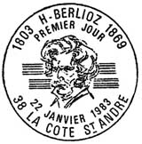 Oblitération 1er jour à La Côte-Saint-André le 22 janvier 1983