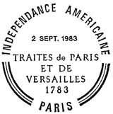 Oblitération 1er jour à Versailles, Paris et Washington le 2 septembre 1983