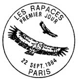 Oblitération 1er jour à Paris le 22 septembre 1984