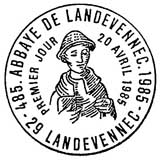 Oblitération 1er jour à Landévennec le 20 avril 1985