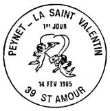 Oblitération 1er jour à Saint-Amour le 14 février 1985