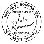 Oblitération 1er jour à Saint Jullien-Chapteuil le 23 février 1985