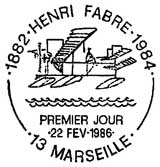 Oblitération 1er jour à Marseille et La Terrasse le 22 février 1986