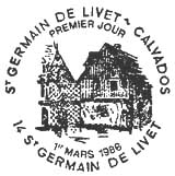 Oblitération 1er jour à Saint-germain-de-Livet le 1 mars 1986