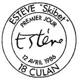 Oblitération 1er jour à Estève et Culan le 12 avril 1986