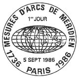 Oblitération 1er jour à Paris le 5 septembre 1986