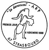 Oblitération 1er jour à Strasbourg le 8 novembre 1986