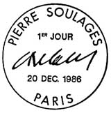 Oblitération 1er jour à Paris le20 décembre 1986