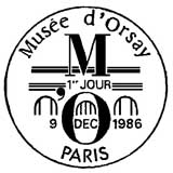 Oblitération 1er jour à Paris le 9 décembre 1986