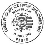 Oblitération 1er jour à Paris le 13 juin 1987