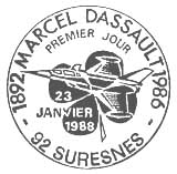 Oblitération 1er jour à Suresnes le 23 janvier 1988
