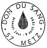 Oblitération 1er jour à Metz le 9 avril 1988