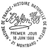 Oblitération 1er jour à Montbard le 18 juin 1988