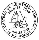 Oblitération 1er jour à Clergoux le 2 juillet 1988