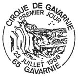 Oblitération 1er jour à Gavarnie le 25 juillet 1988