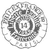 Oblitération 1er jour à Paris le 14 juillet 1989
