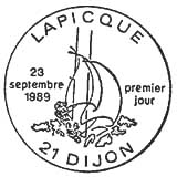 Oblitération 1er jour à Dijon le 23 septembre 1989