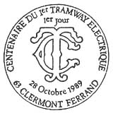 Oblitération 1er jour à Clermont-Ferrand le 28 octobre 1989