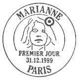Oblitération 1er jour à Paris le 11 décembre 1989