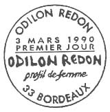 Oblitération 1er jour à Bordeaux le 3 mars 1990
