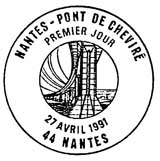 Oblitération 1er jour à Nantes le 27 avril 1991