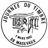 Oblitération 1er jour au Carré d'Encre à Paris et Masevaux  le  7 mars 1992'