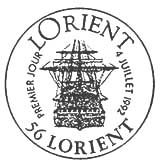 Oblitération 1er jour à Lorient le 4 juillet 1992