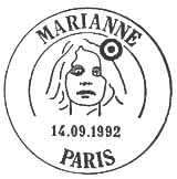 Oblitération 1er jour à Paris le 14 septembre 1992