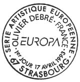 Oblitération 1er jour à Paris et Strasbourg le 17 avril 1993