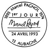 Oblitération 1er jour à Aubagne le 24 avril 1993