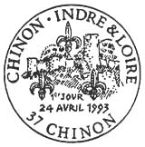 Oblitération 1er jour à Chinon le 24 avril 1993