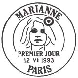 Oblitération 1er jour à Paris le 12 juillet 1993
